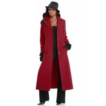 Red long coat with hood